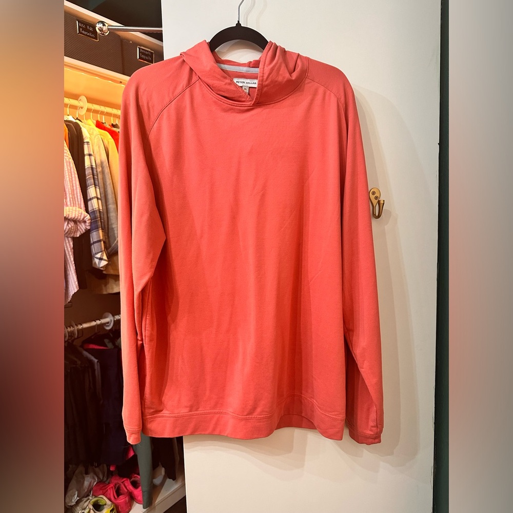 Peter Milar Hooded Pullover - Salmon color